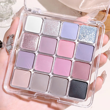 Sunset Magic 16-Color Eyeshadow Palette – Pearl & Matte Shades