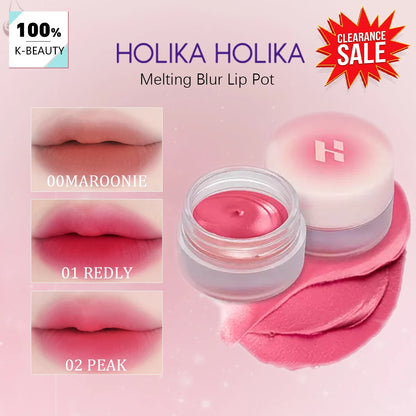 [ClearanceSale] HOLIKA HOLIKA Melting Blur Lip Pot,Smooth Velvety Feel,Easy To Spread,Korean Cosmetic,K-Beauty,Korean Makeup