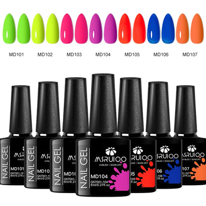 7pc Nail Gel Polish Set – Long-Lasting DIY Manicure Kit