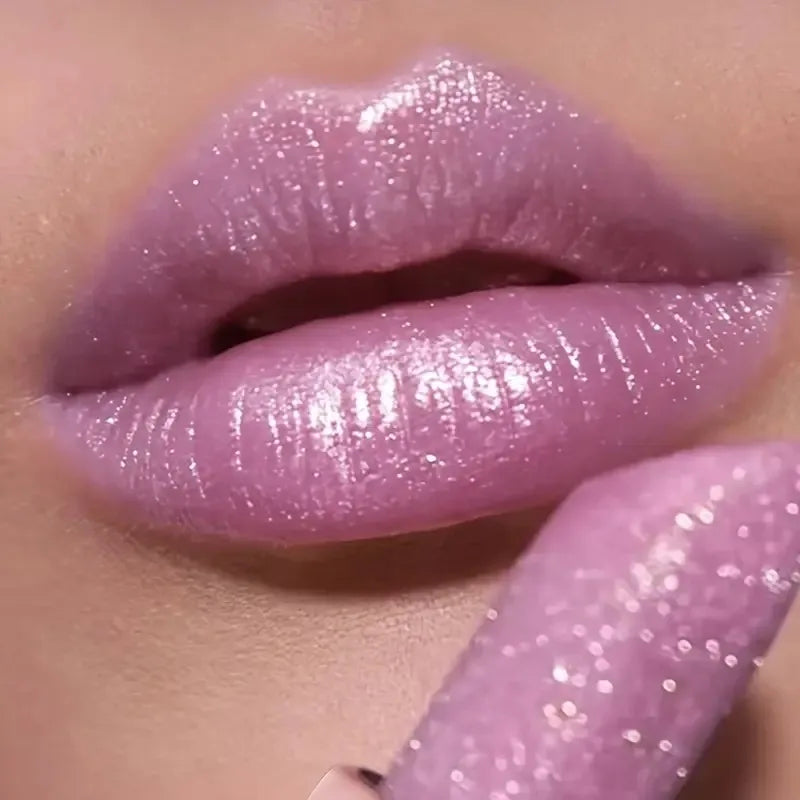 Glitter Pearlescent Lipstick, Waterproof Long Lasting Lip Color, Hydrating Plump Lips for Daily & Party Makeup