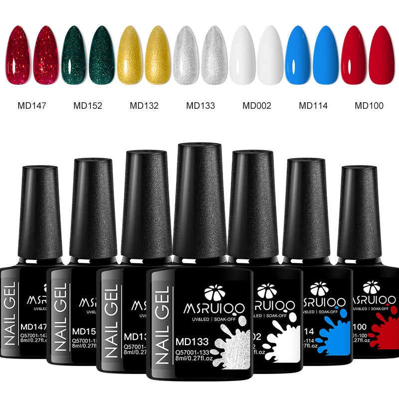7pc Nail Gel Polish Set – Long-Lasting DIY Manicure Kit