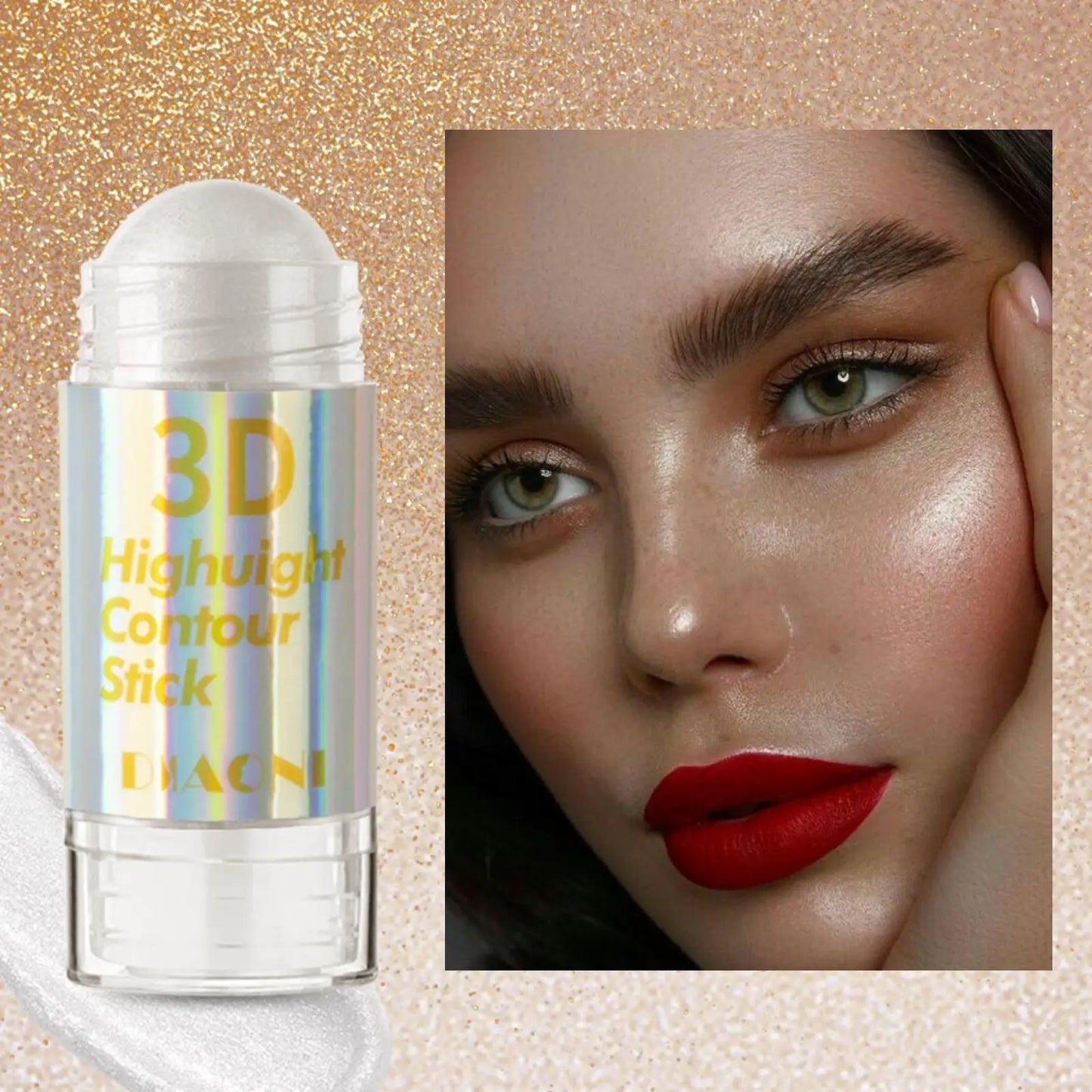 6 Colors 3D Face Brighten Highlighter Bar Cosmetic Face Contour Bronzer Shimmer Highlighter Stick Concealer Cream Makeup tool