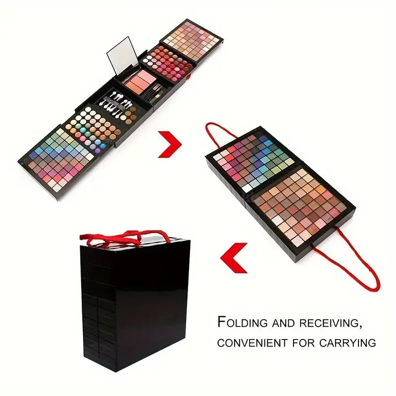 177-Color All-in-One Makeup Set – Eyeshadow, Blush, Lip Gloss & Mirror