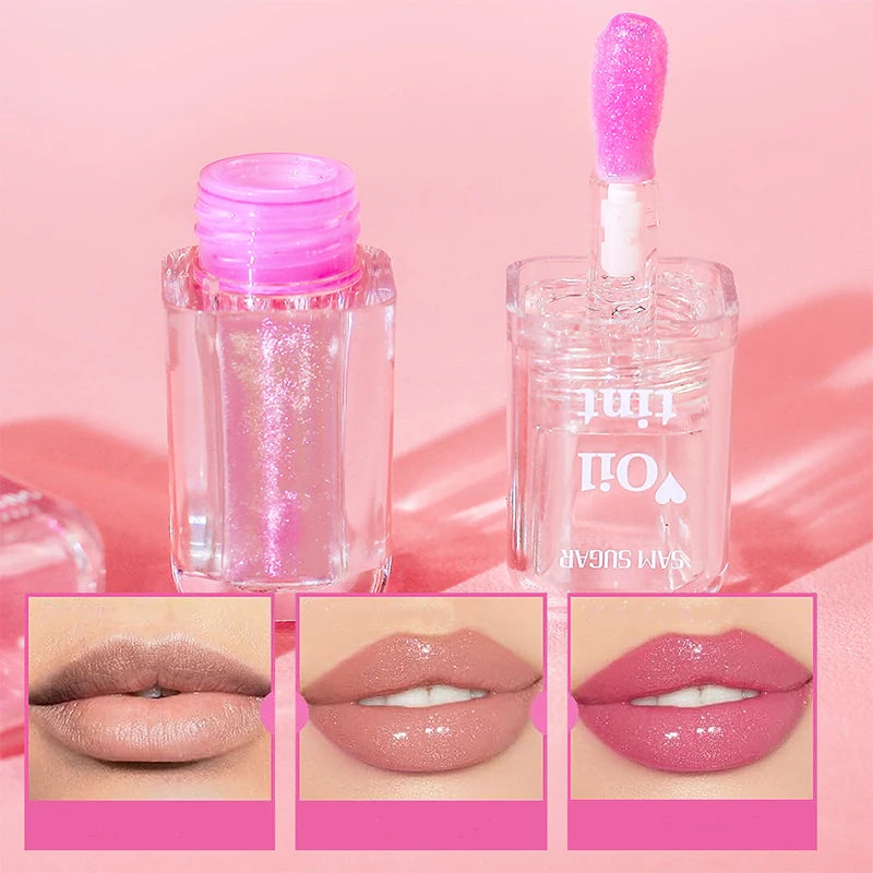 4 Color Clear Warm Change Pearl Lip Oil Moisturizing Nourishing Lip Gloss Lighten Lip Lines Lip Plumping Honey