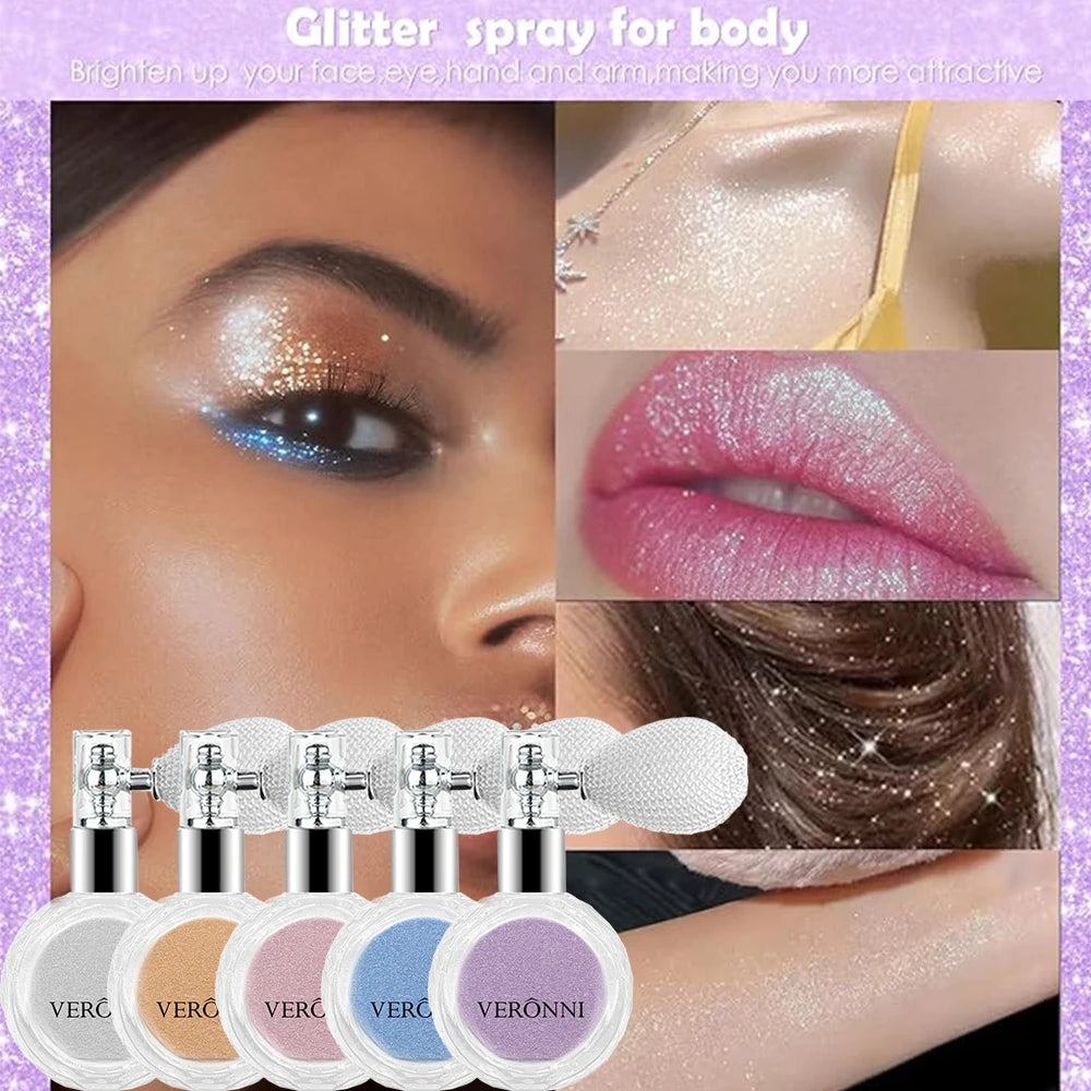 Diamond Glitter Highlighter Spray – Face & Body Shimmer