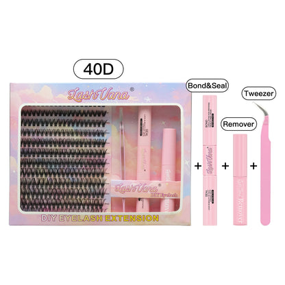 DIY Lashes Extension Kit Eyelashes 40D 8-16mm 240PCS Clusters Lash Bond and Seal Makeup Tools for Gluing  Lashes Gluing Glue