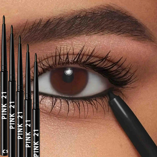 5Pcs Black Eyeliner Gel Pen Waterproof Sweat Proof Smooth Non-Caking Eye Makeup Gift for Cosmetics Enthusiasts