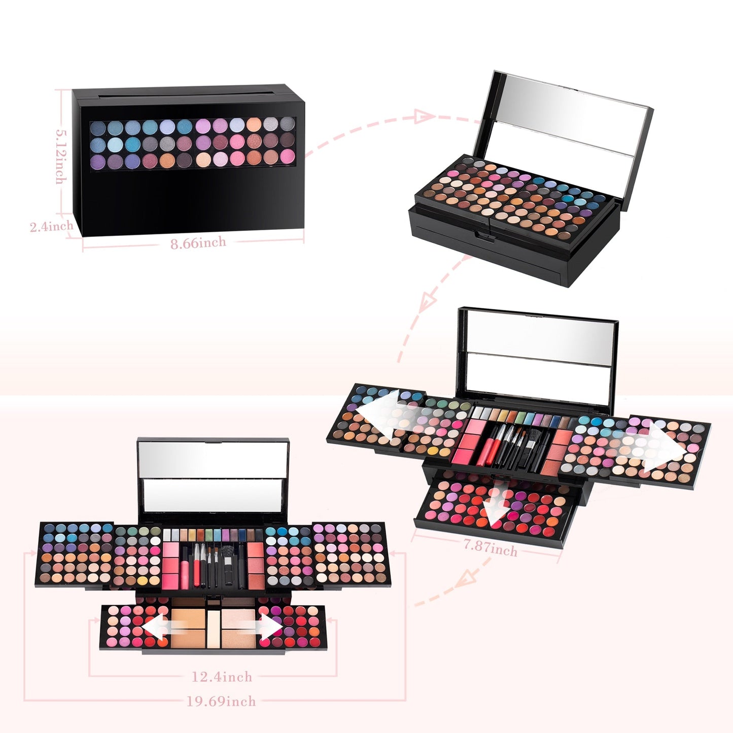 120 Color Eyeshadow Blush Palette Set