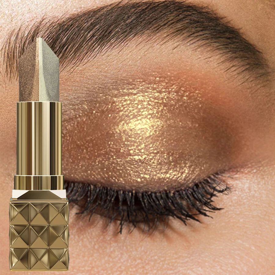 Two Color Eye Shadow Stick Shimmer Glitter Brown Color Dimensional Natural Without Taking Off Makeup Eye Cosmetic for Women Gift