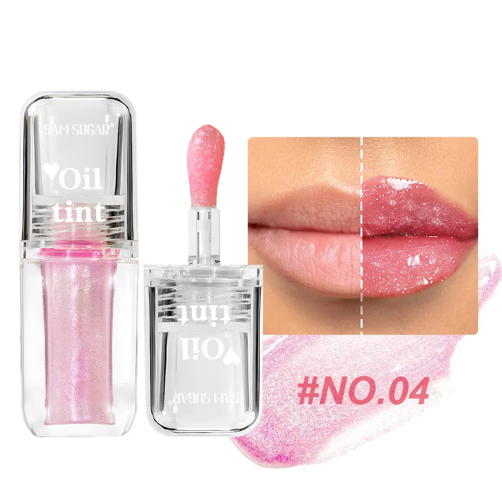 4 Color Clear Warm Change Pearl Lip Oil Moisturizing Nourishing Lip Gloss Lighten Lip Lines Lip Plumping Honey