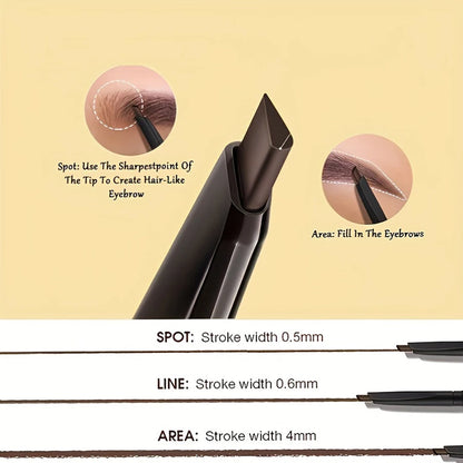 Long-Lasting Waterproof Eyebrow Pencil – Double-Head Brown Tint with Brush Cosmetics
