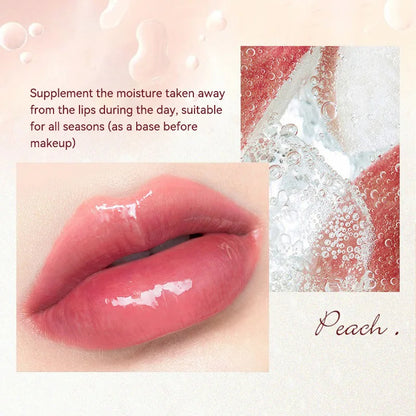 Peach Milk Honey Lip Oil Relieves Dryness Moisturizing Lip Gloss Fades Lip Lines Water Light Lips Big Brush Head Cute