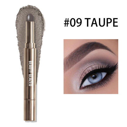 10 Color Double Ended Eye Shadow Stick With Sponge Brush Pearlescent Lasting Eyeshadow Pen Contouring Portable Makeup Cosmetics