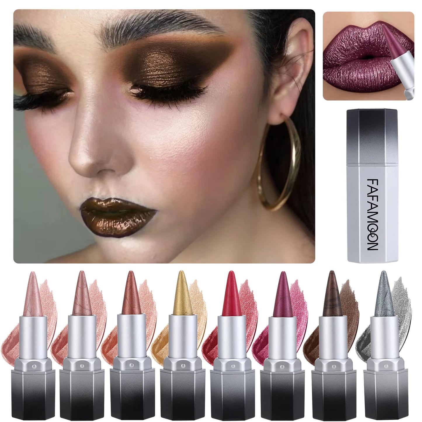 2-in-1 pearl lip gloss waterproof, color rendering, long-lasting luster for daily party use