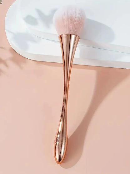 Rose Gold Fan Makeup Brush – Soft Highlight & Blush Brush
