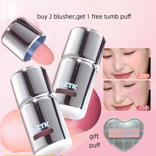 AZTK Blush Designer Color Face Makeup Blusher Natural Longlasting Muddy Cheek Rouge Water Glossy Moisturizer Liquid Blush Cream