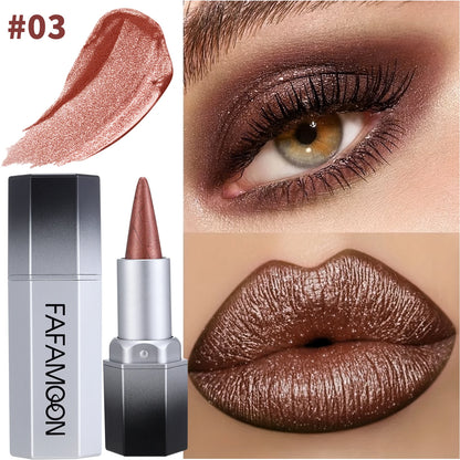 2-in-1 pearl lip gloss waterproof, color rendering, long-lasting luster for daily party use