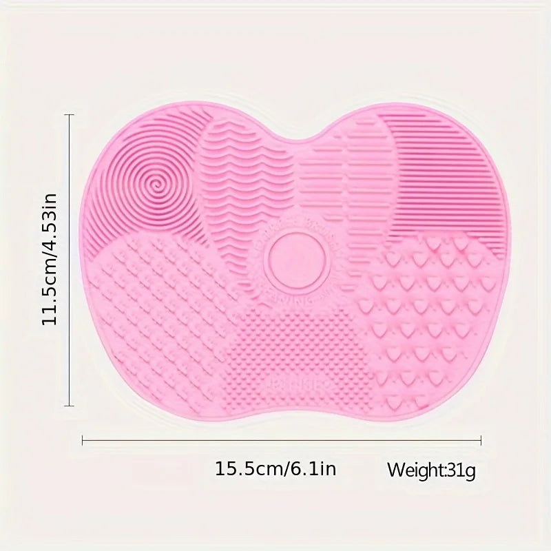 Handheld Silicone Makeup Brush Cleaning Pad - Gentle Makeup Brush Deep Cleaning, Portable Cleaning Tool with Suction Cup