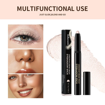 12 Colors Eyeshadow Pencil Stick Shimmer And Matte Waterproof Metallic Glitter Eye Shadow Highlighter Pencil Eyeshadow Cosmetics