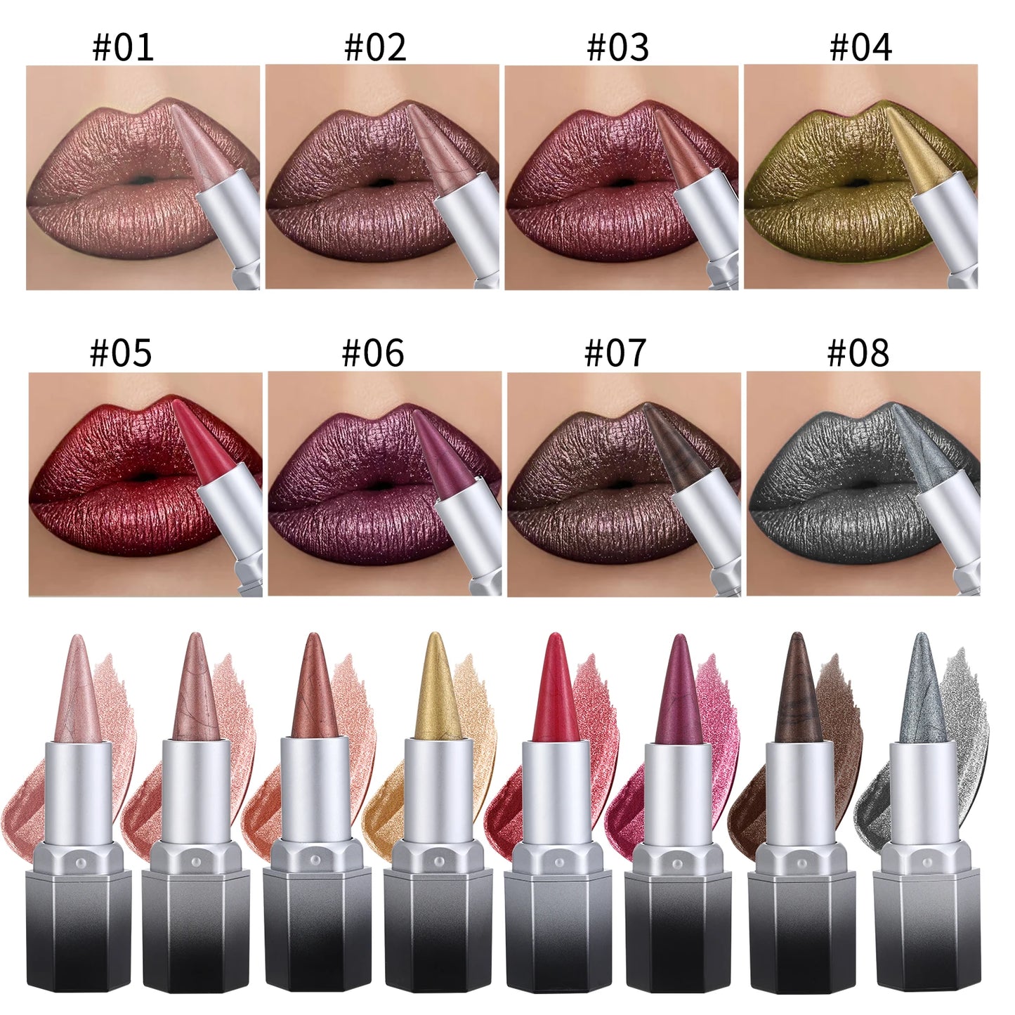 2-in-1 pearl lip gloss waterproof, color rendering, long-lasting luster for daily party use