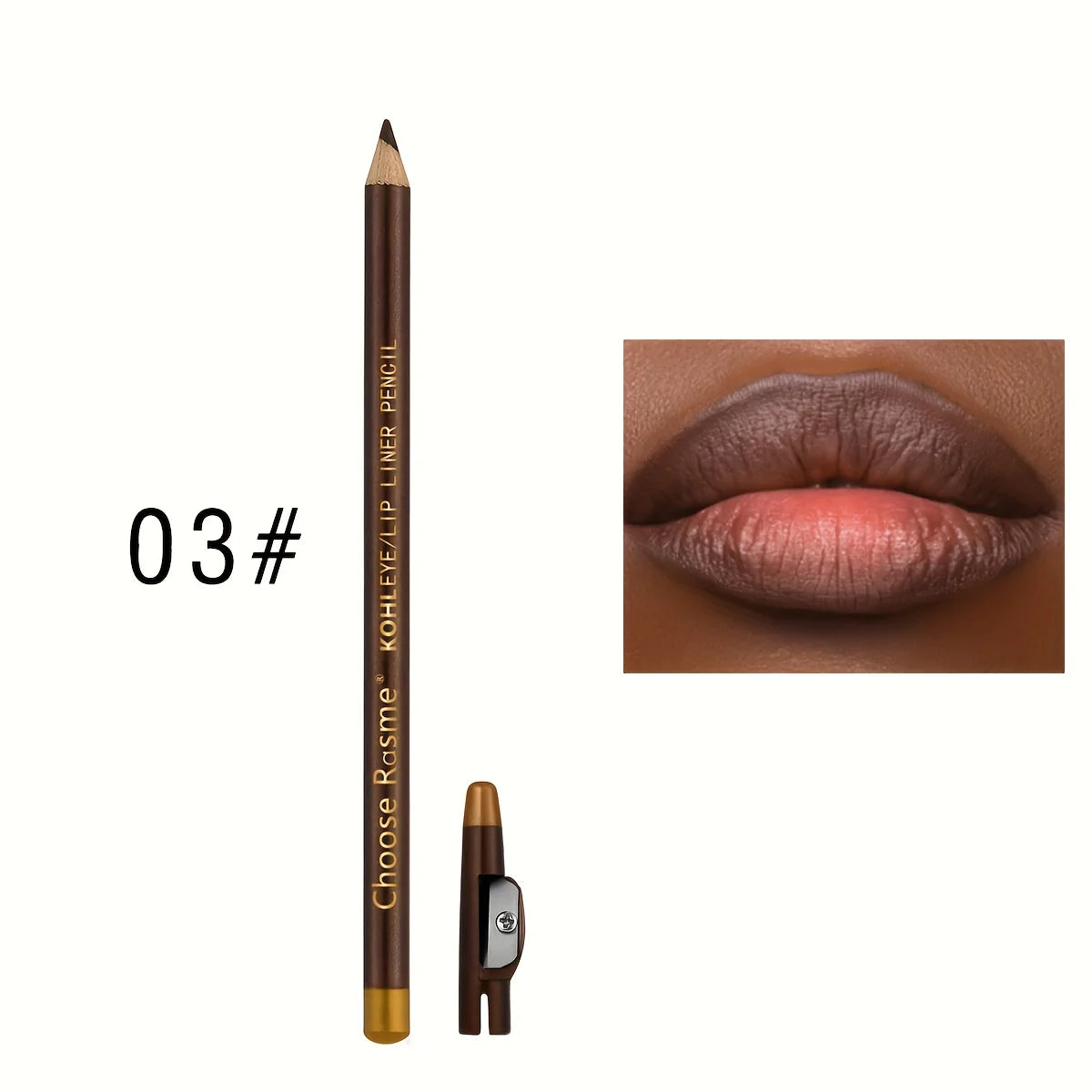 3-Piece Eyebrow & Lip Pencil Set with Sharpener – Long-Lasting Natural Shades