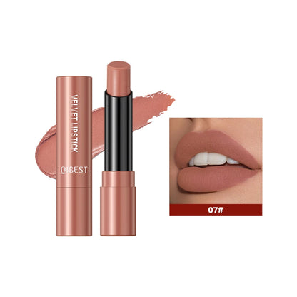 QIBESTNatural Velvet Matte Lipstick Long-lasting 10 Color Lip Stain Lightweight Moisturizing Lip Balm Women Makeup New Lip Tint