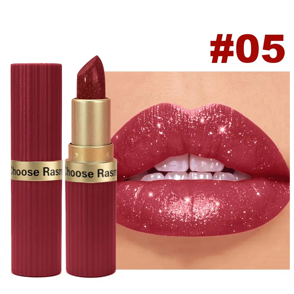 Glitter Velvet Lipstick – Waterproof, Matte & Shimmer Finish
