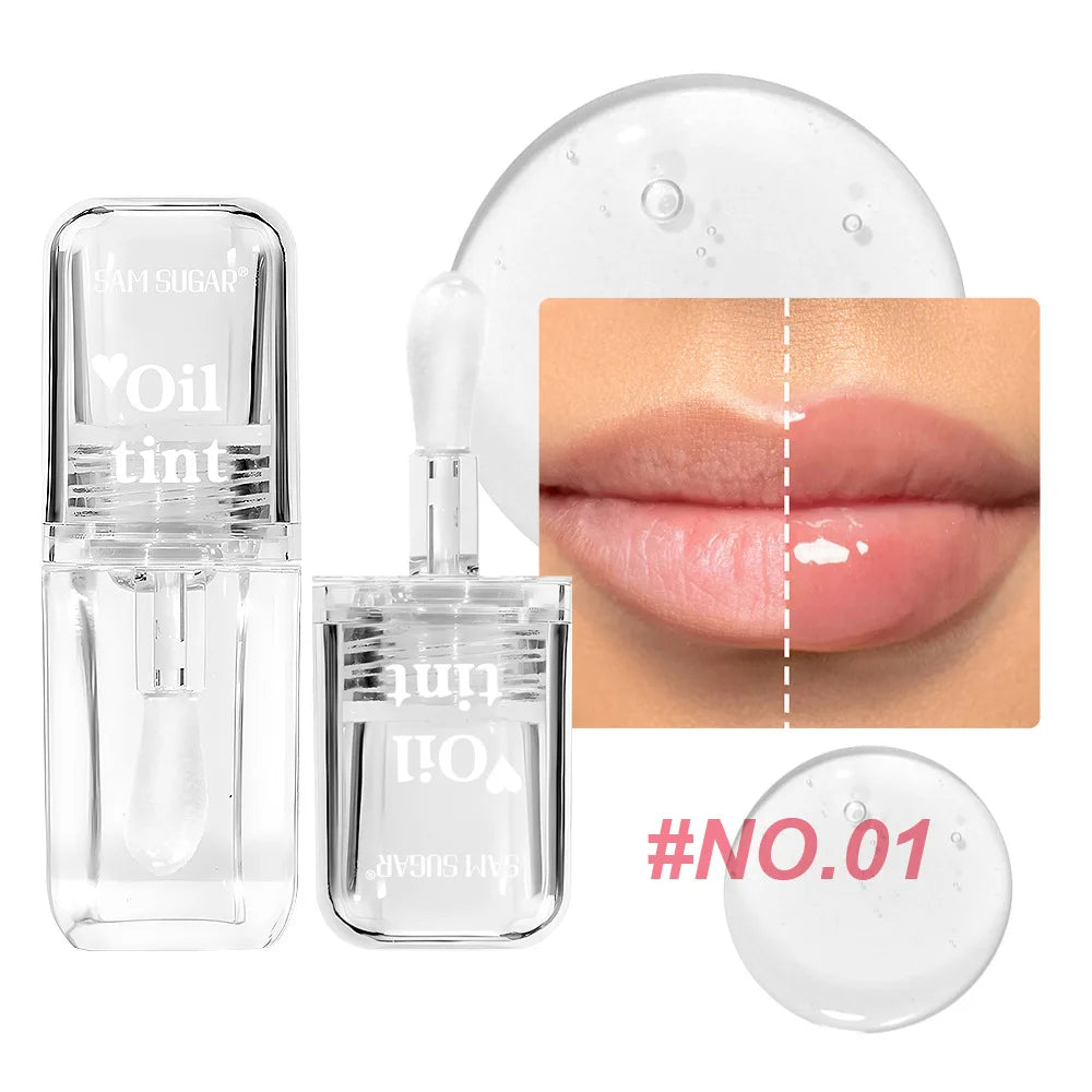 4 Color Clear Warm Change Pearl Lip Oil Moisturizing Nourishing Lip Gloss Lighten Lip Lines Lip Plumping Honey