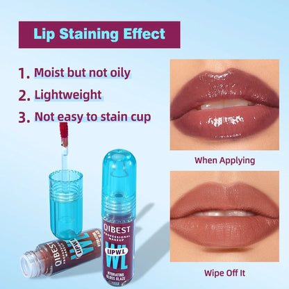 Qibest Original Moisturizing Lip Balm Lip Oil Gloss Care of The Lips Benetitnt for Lips Plumping Exfoliating Plumping Gloss Oil
