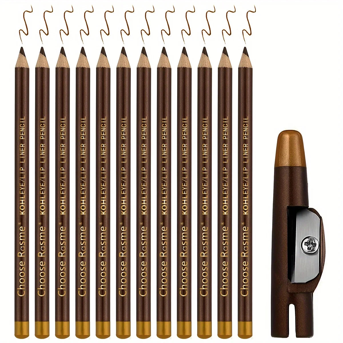 12pcs black/borwn/dark brown eyebrow pencil sharpener Eyebrow Pencil with Sharpener eyebrow line lasting