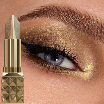 Two Color Eye Shadow Stick Shimmer Glitter Brown Color Dimensional Natural Without Taking Off Makeup Eye Cosmetic for Women Gift