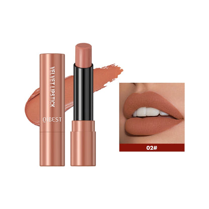 QIBESTNatural Velvet Matte Lipstick Long-lasting 10 Color Lip Stain Lightweight Moisturizing Lip Balm Women Makeup New Lip Tint
