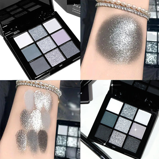 Smoky 9-Color Eyeshadow Palette – Dark & Versatile