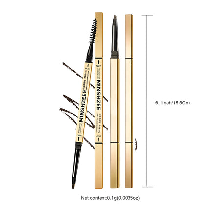 Long-Lasting Waterproof Eyebrow Pencil – Double-Head Brown Tint with Brush Cosmetics