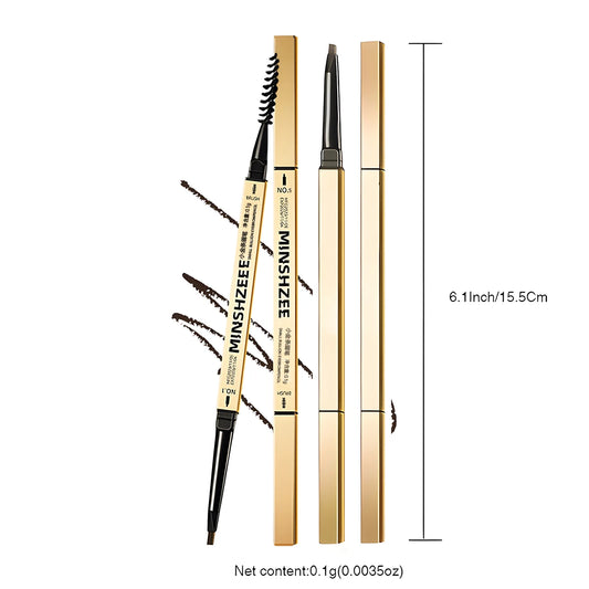 Long-Lasting Waterproof Eyebrow Pencil – Double-Head Brown Tint with Brush Cosmetics