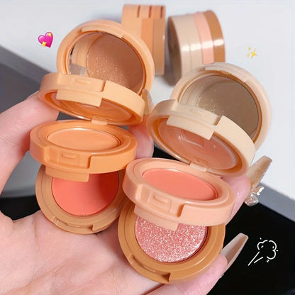 3-in-1 Makeup Palette – Multi-Texture Blush & Highlighter