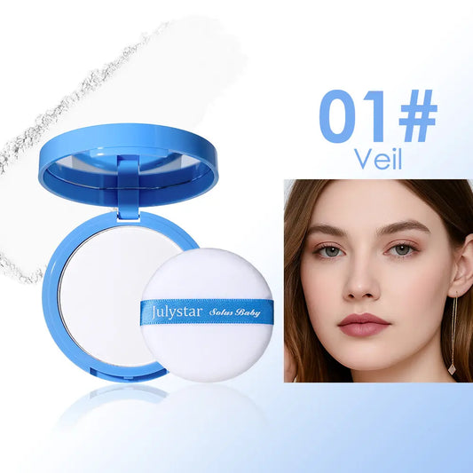 Summer Oil-Control Pressed Powder for a Natural Matte Finish - Waterproof Setting Powder for Long-Lasting Smooth Complexion and Daily Use