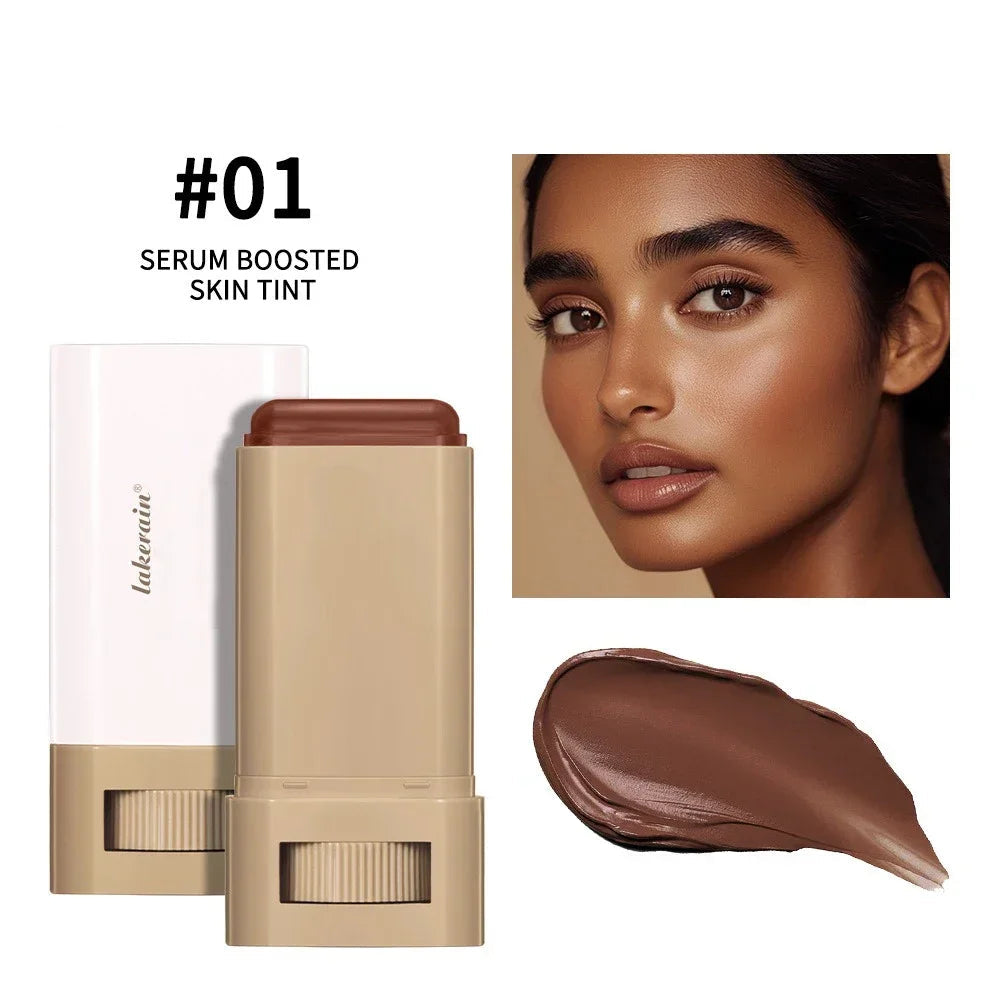 Tinted Foundation Cream Stick - Waterproof, Long-Lasting, Oil-Control, Acne Coverage, Moisturizing Concealer Serum Balm in 6 Shades