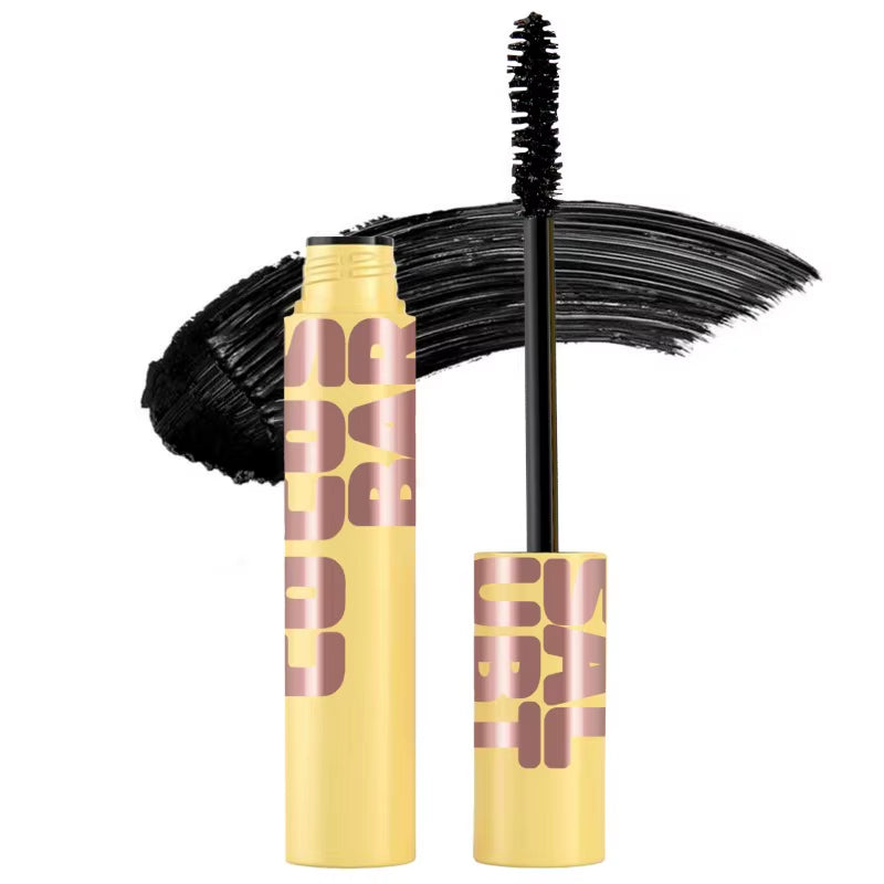 Black Waterproof Lengthening and Curling Mascara with Silk Fibers for Long-Wearing Eyelash Extensions