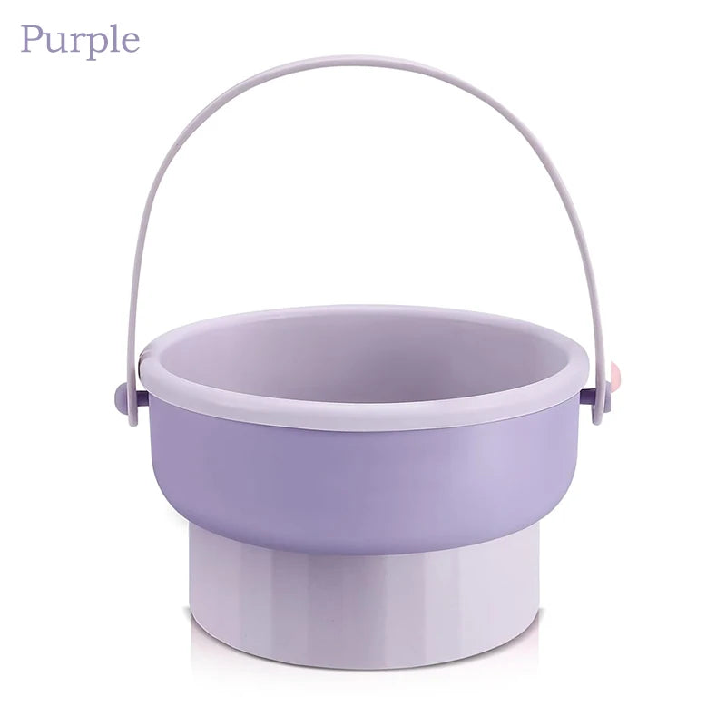 3-in-1 Silicone Makeup Brush Cleaner Mat with Foldable Washing Bowl and Drying Tools for Brushes and Sponges