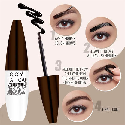 Long-Lasting Waterproof Eyebrow Gel Cream - Easy Peel-Off, Smudge-Proof, and Sweat-Resistant Formula for 3-Day Wear