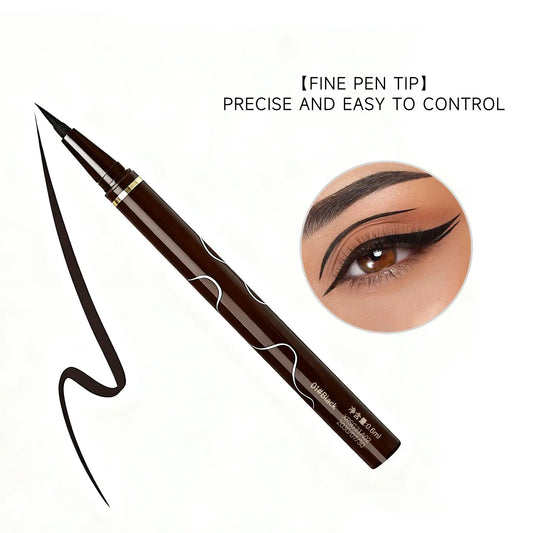 Dual-Pack Waterproof Liquid Eyeliner (Black & Brown) with Fine Tip for Long-Lasting Wear, Velvety Matte Finish, All-Day Smudge-Proof and Transfer-Resistant Formula