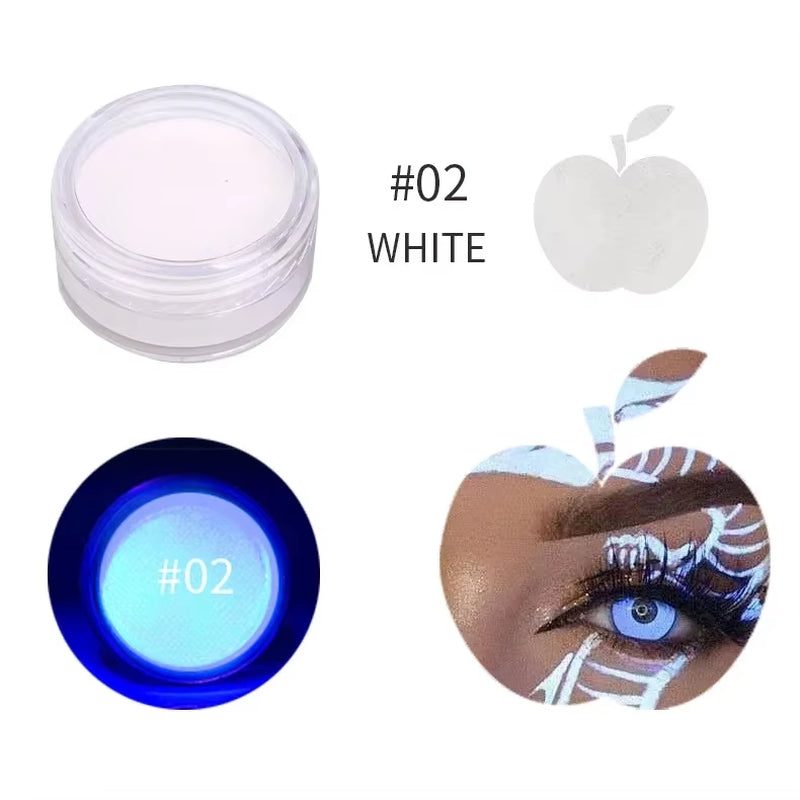 12-Color Waterproof Neon Eyeliner Cream - UV Blacklight Fluorescent Face and Body Makeup for Halloween