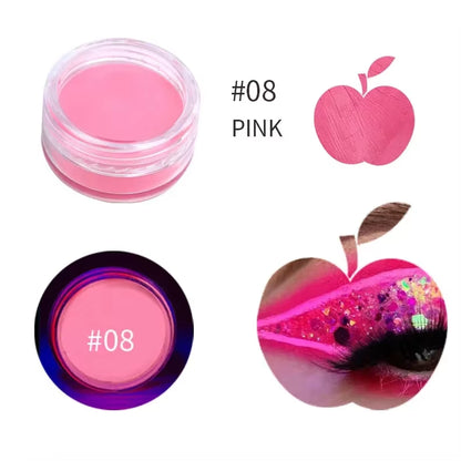 12-Color Waterproof Neon Eyeliner Cream - UV Blacklight Fluorescent Face and Body Makeup for Halloween
