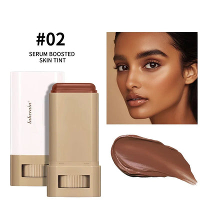 Tinted Foundation Cream Stick - Waterproof, Long-Lasting, Oil-Control, Acne Coverage, Moisturizing Concealer Serum Balm in 6 Shades