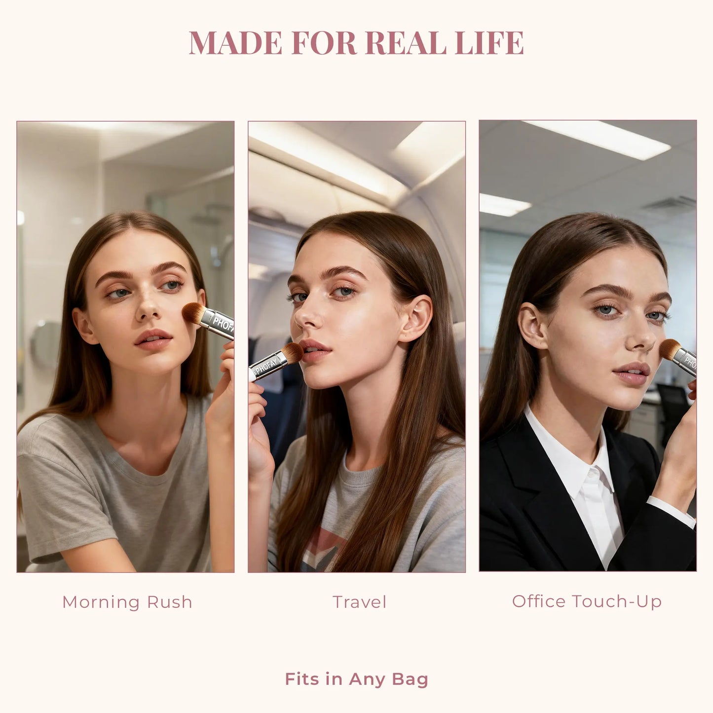 Phofay Two-in-One Color-Changing Foundation Stick - Natural Color, Lightweight Texture, Matte Finish, Ideal for Daily Use and Valentine's Day Gift