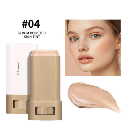 Tinted Foundation Cream Stick - Waterproof, Long-Lasting, Oil-Control, Acne Coverage, Moisturizing Concealer Serum Balm in 6 Shades
