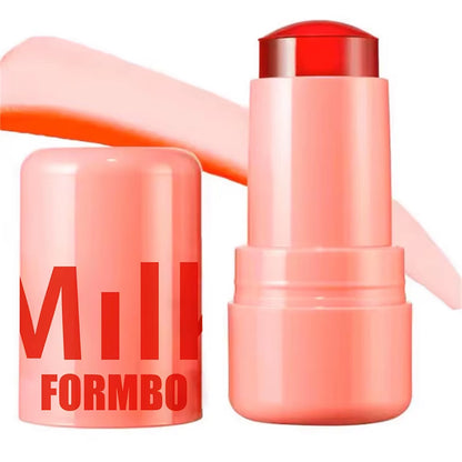 3-in-1 Milk Jelly Tint Blusher Wand - Moisturizing Long-Lasting Matte Rouge for Cheeks and Lips