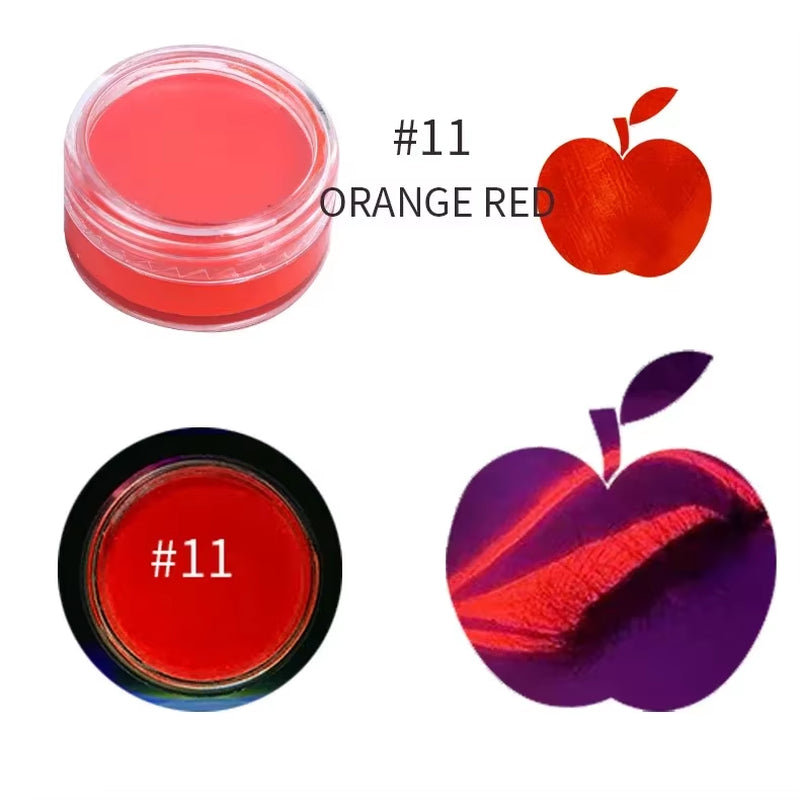 12-Color Waterproof Neon Eyeliner Cream - UV Blacklight Fluorescent Face and Body Makeup for Halloween