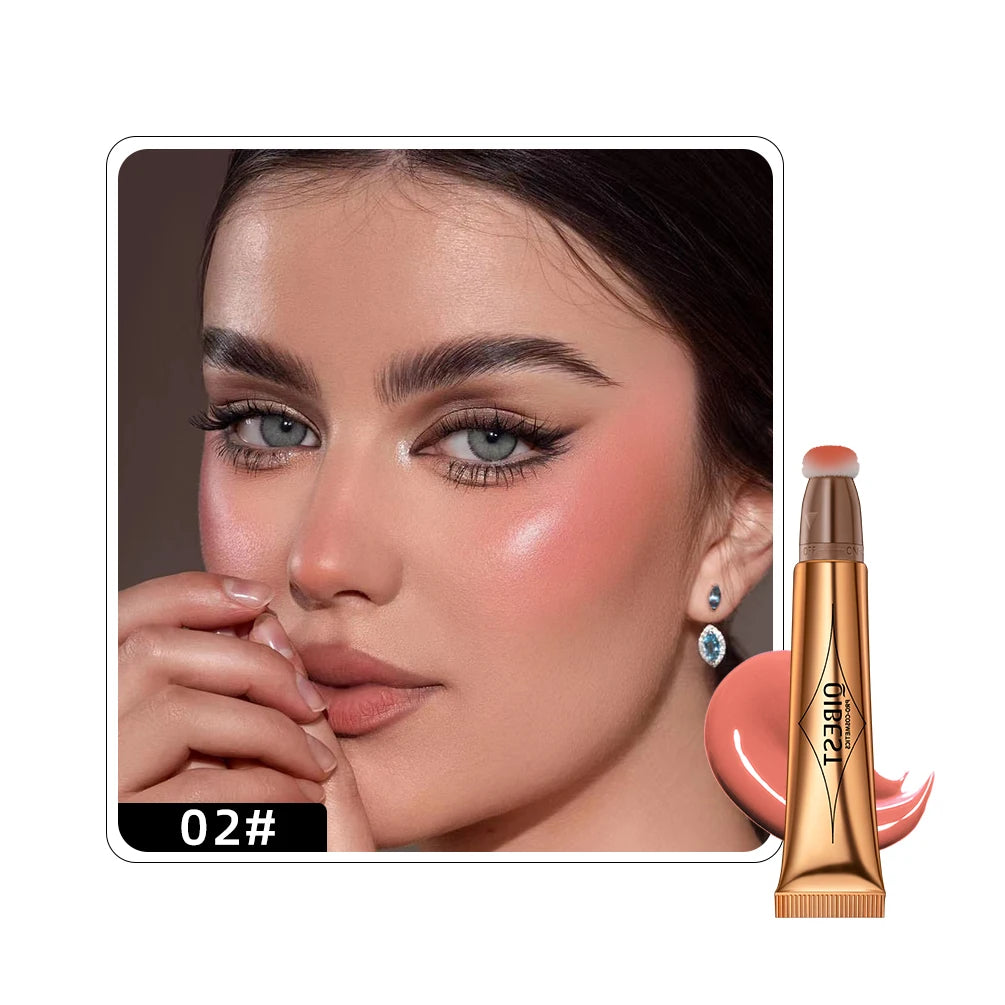 Liquid Contour with Cushion Applicator - Hydrating Cream Blush and Highlighter for a Natural Radiance